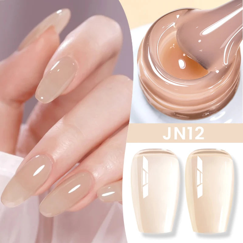 BORN PRETTY 10ml Translucent Color Gel Polish Jelly Nude Autumn Jelly Amber Semi Permanent UV Gel Nail Art Soak Off Gel Varnish