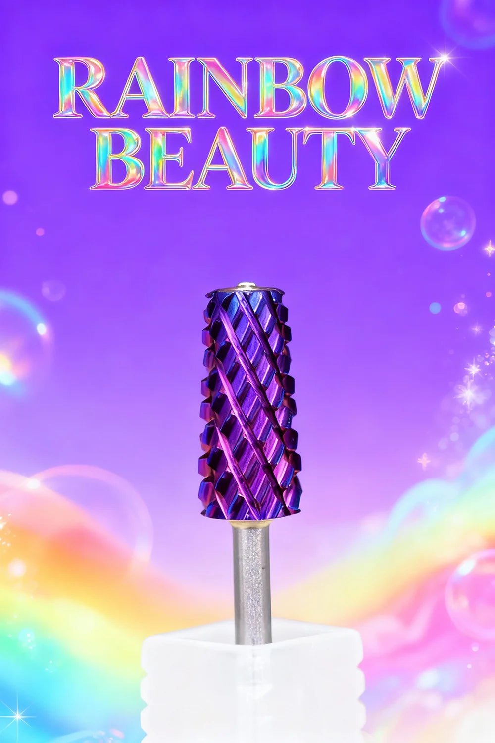 RolinStar 6.6 Safety Large Diamond Crystal Trapezium Tapered Barrel purple  steel Carbide milling cutter nail drill bit
