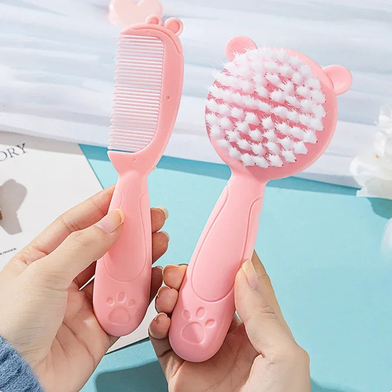 2pcs Set Baby Care Comb Anti-scratch Boy Girl Hairbrush Kids Combs Newborn Hair Brush Infant Comb Head Massager