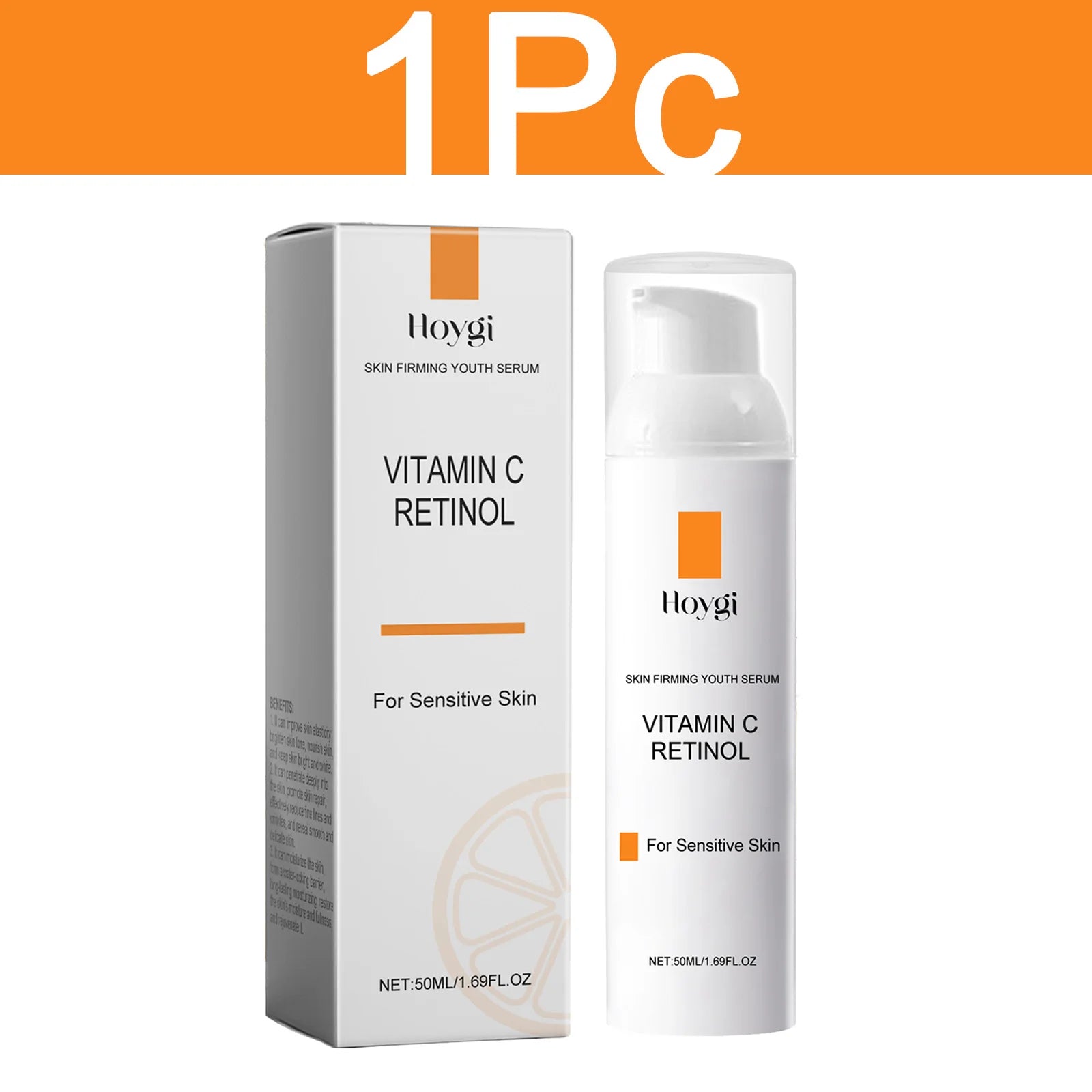 HOYGI Vitamin C Retinol Serum Shrink Pores Fade Fine Line Improve Dark Spot Skin Brightening Moisturizing Smooth Daily Care 50ml