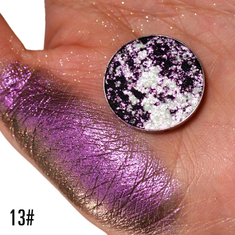 Weaving Chameleon Eyeshadow  Matte Powder Metallic Highgloss Glitter Highlight Longlasting Combined by Self Gift Disk