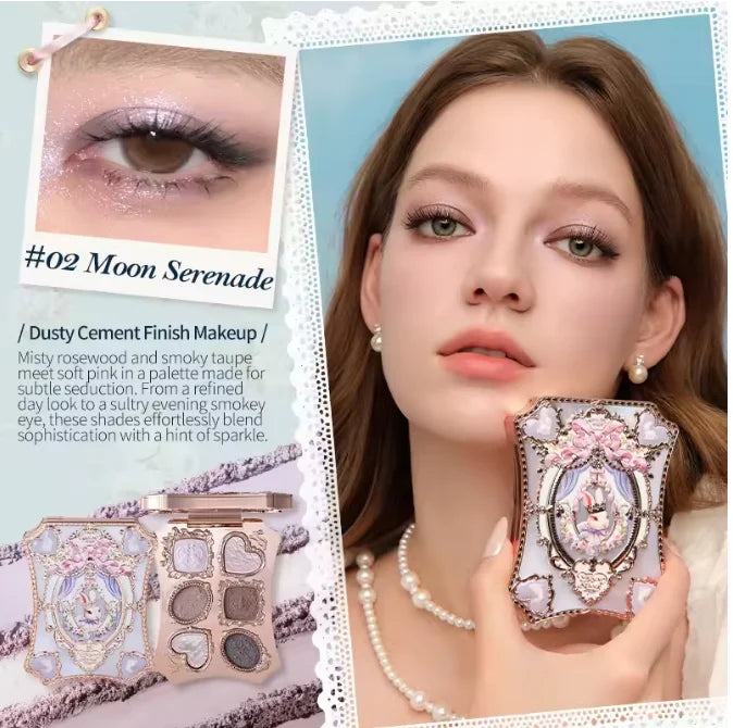 Flower Knows Shell's Jewel Collection 6-Color Eye Shadow Makeup Palette Pressed Glitter Eyeshadow Paletas Flowerknows