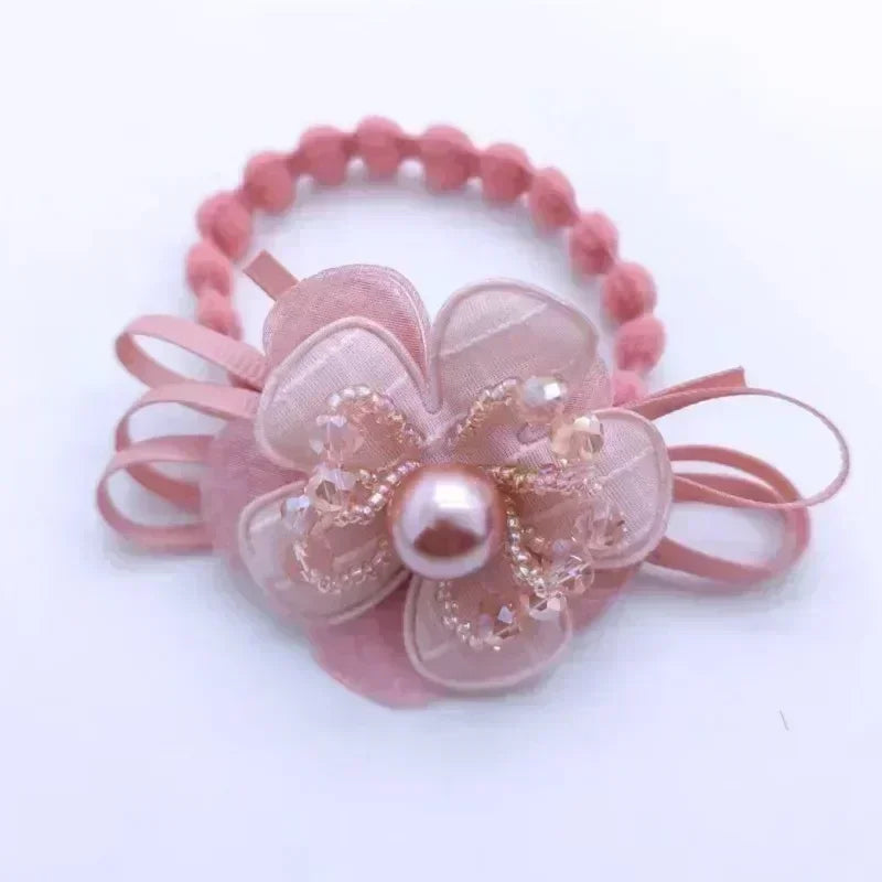 Women Lace Hair Scrunchies  Bow Hair Fantaisie Tie High Elasticity