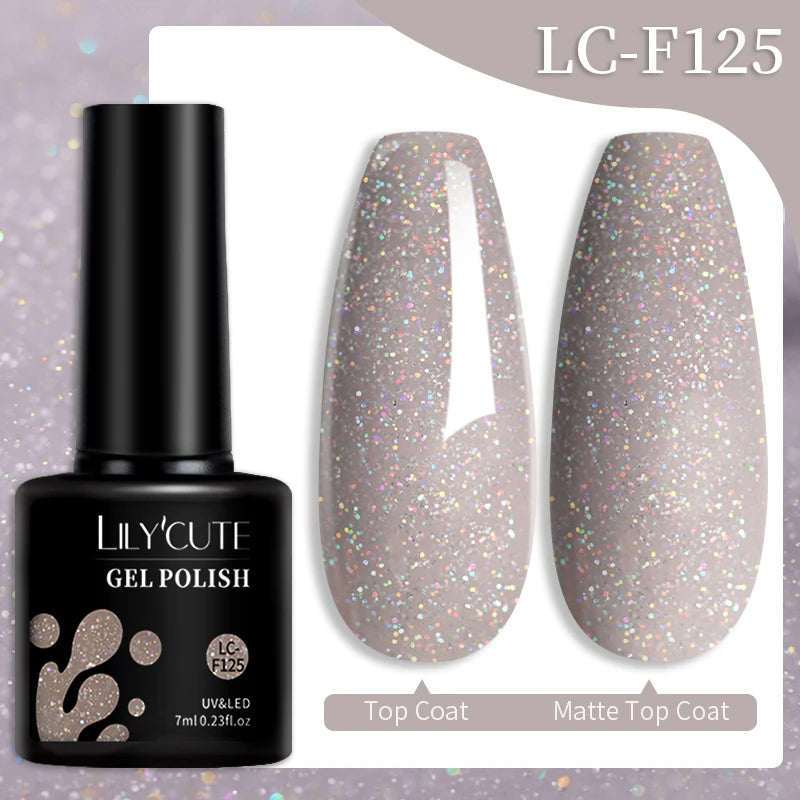 LILYCUTE 7ml 9D Black Crystal Cat Magnetic Gel Nail Polish Laser Silver Glitter Semi Permanent Manicure For Nail Art Gel Varnish