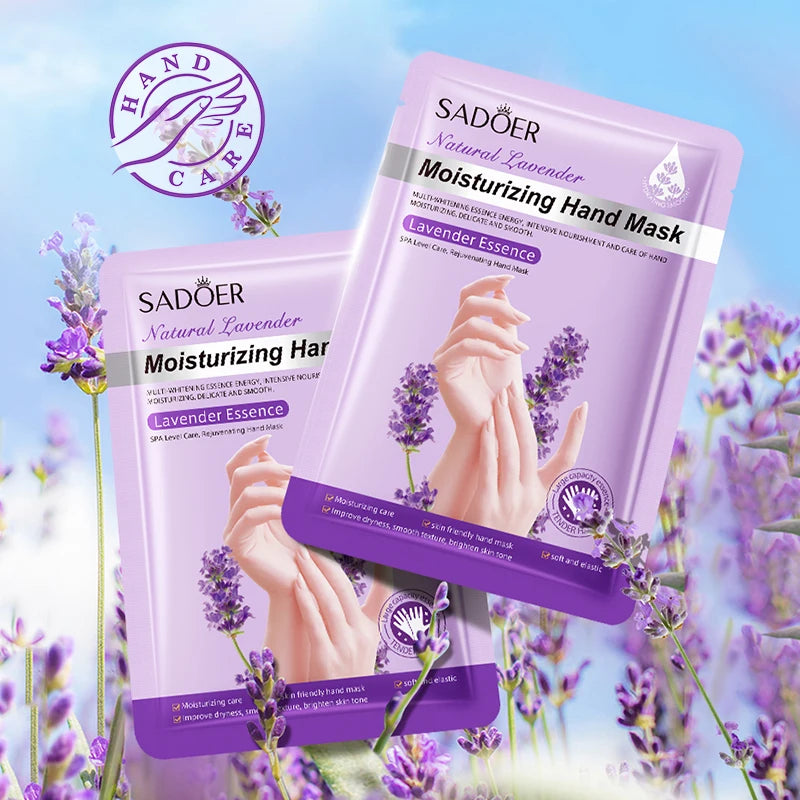 SADOER Lavender Moisturizing Hand Mask Whitening Nourishing Anti-aging Hydrating Hand Gloves for Hands Skin Care Products