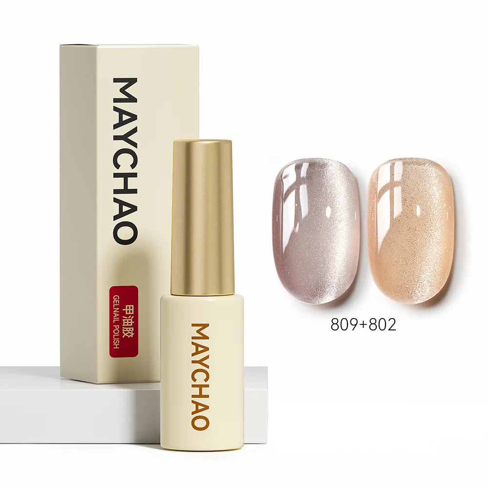 MAYCHAO 5ML Gel Nail Polish 9D Laser Diamond Glitter Cat Eye Gel Semi-Permanent Soak Off UV LED Gel Nail Manicure Tools Nail Art