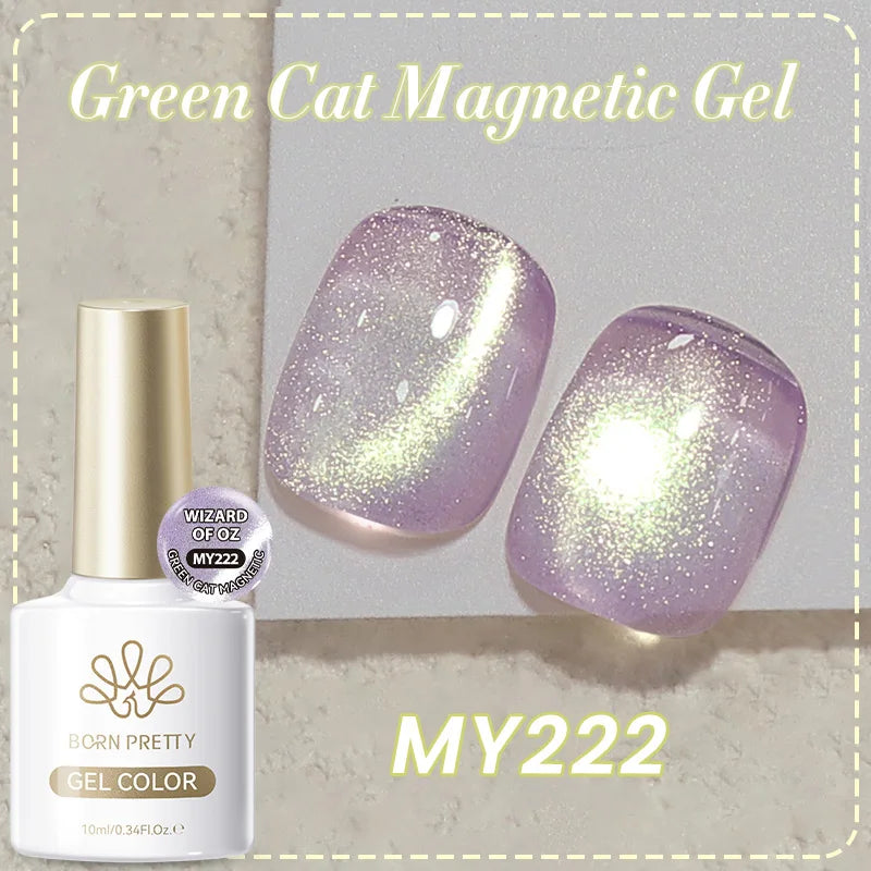 BORN PRETTY 10ml Autumn Gold Pink Glitter Cat Magnetic Gel Nail Polish Jelly Pink Semi Permanent Soak Off UV LED Varnish