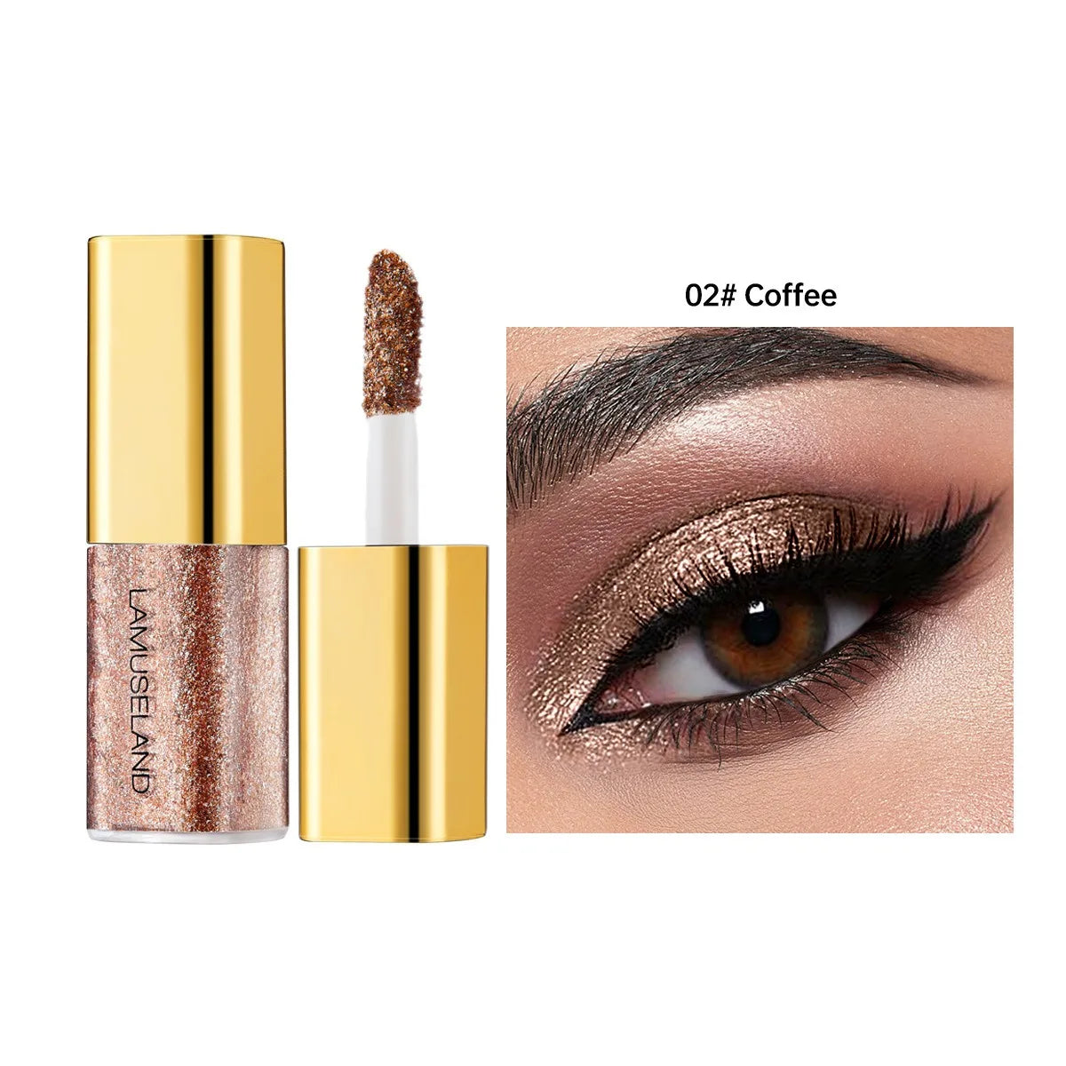 Pearly Liquid Eyeshadow Makeup Waterproof Shimmer Glitter Eye Shadow Highlighter Lasting Eye Tint for Daily Natural Smokey Look