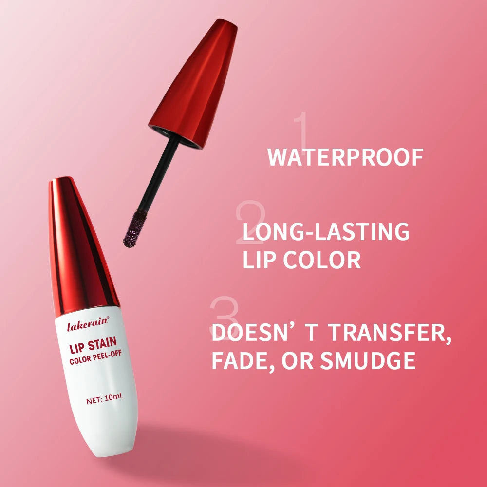 Lakerain Peel-off Lip Gloss Matte Natural Mist Lip Tinted Waterproof Long Lasting Lipstick Makeup Tear Contour Stain Cosmetics
