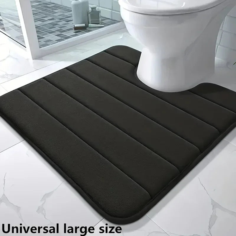Memory Foam U-Shaped Toilet Mat Anti-Skid Super Absorbent Bathroom Carpet Bath Mat for Bathroom Decor