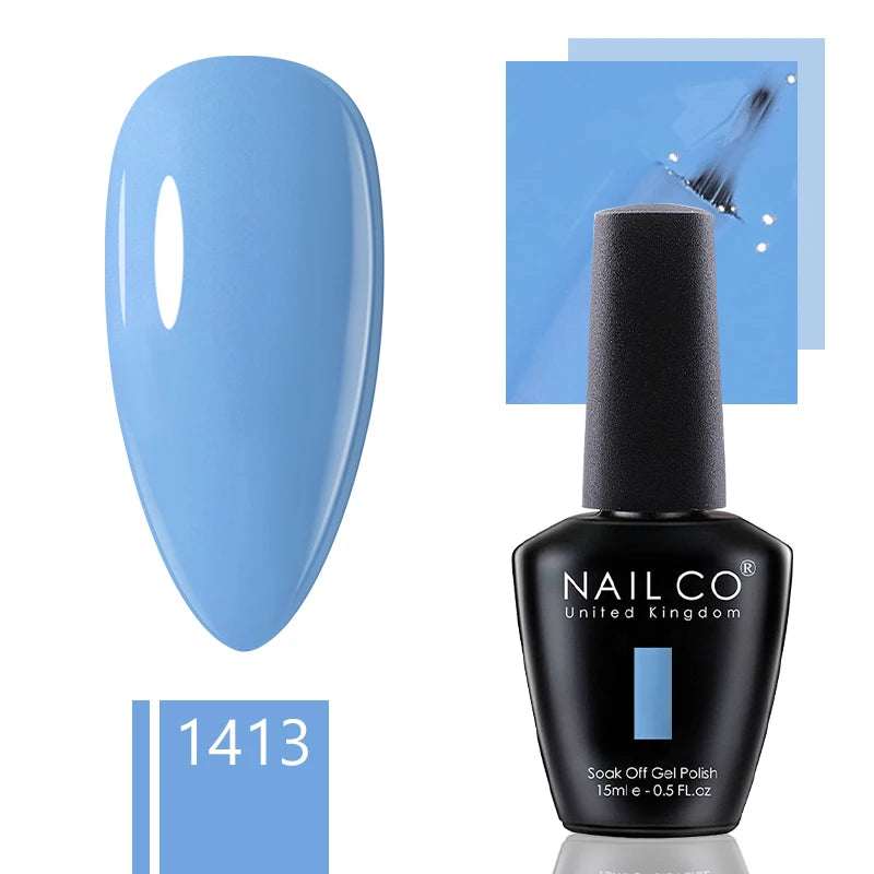 NAILCO 15ml Dark Gel Nail Polish Semi-permanent Varnish Hybrid UV Nails Art Glitter Colors Gel Polish Manicure Enamels For Nails