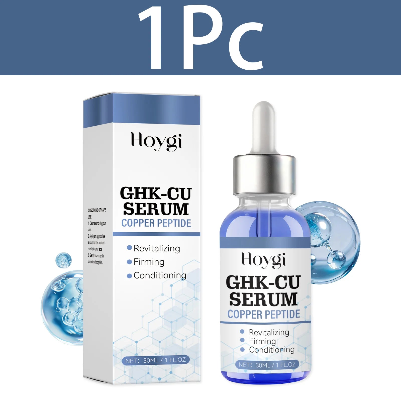 HOYGI Hyaluronic Acid Facial Essence Deep Moisturizing Face Skin Serum Hydrolyzed Collagen Anti Aging Copper Peptide Serum Care