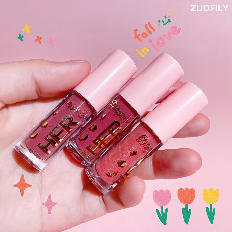 Mirror Lipstick Moisturizing Sexy Lips Plumper Long Lasting Shiny Lip Gloss Lip Tint Makeup Jelly Lip Glaze Shimmer Cosmetics