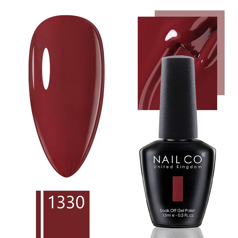 NAILCO 15ml Dark Gel Nail Polish Semi-permanent Varnish Hybrid UV Nails Art Glitter Colors Gel Polish Manicure Enamels For Nails