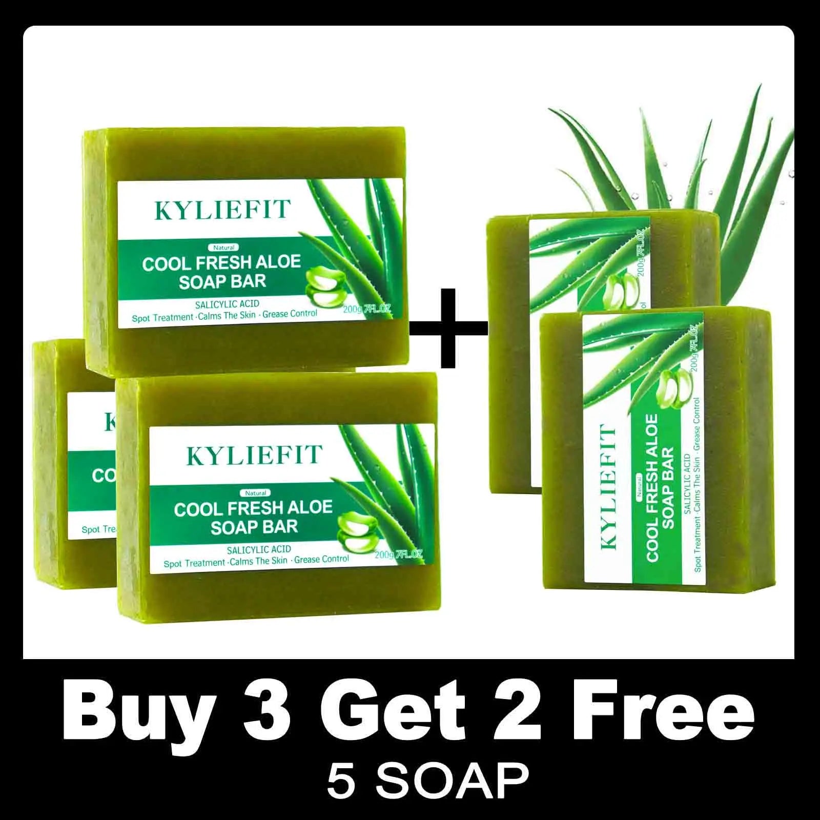 AILKE Aloe Vera Whitening Soap, Remove Acne, Spots, Skin Radiant, Improve Skin Luster, Vegan Bath Wash for All Skin Types, 200g