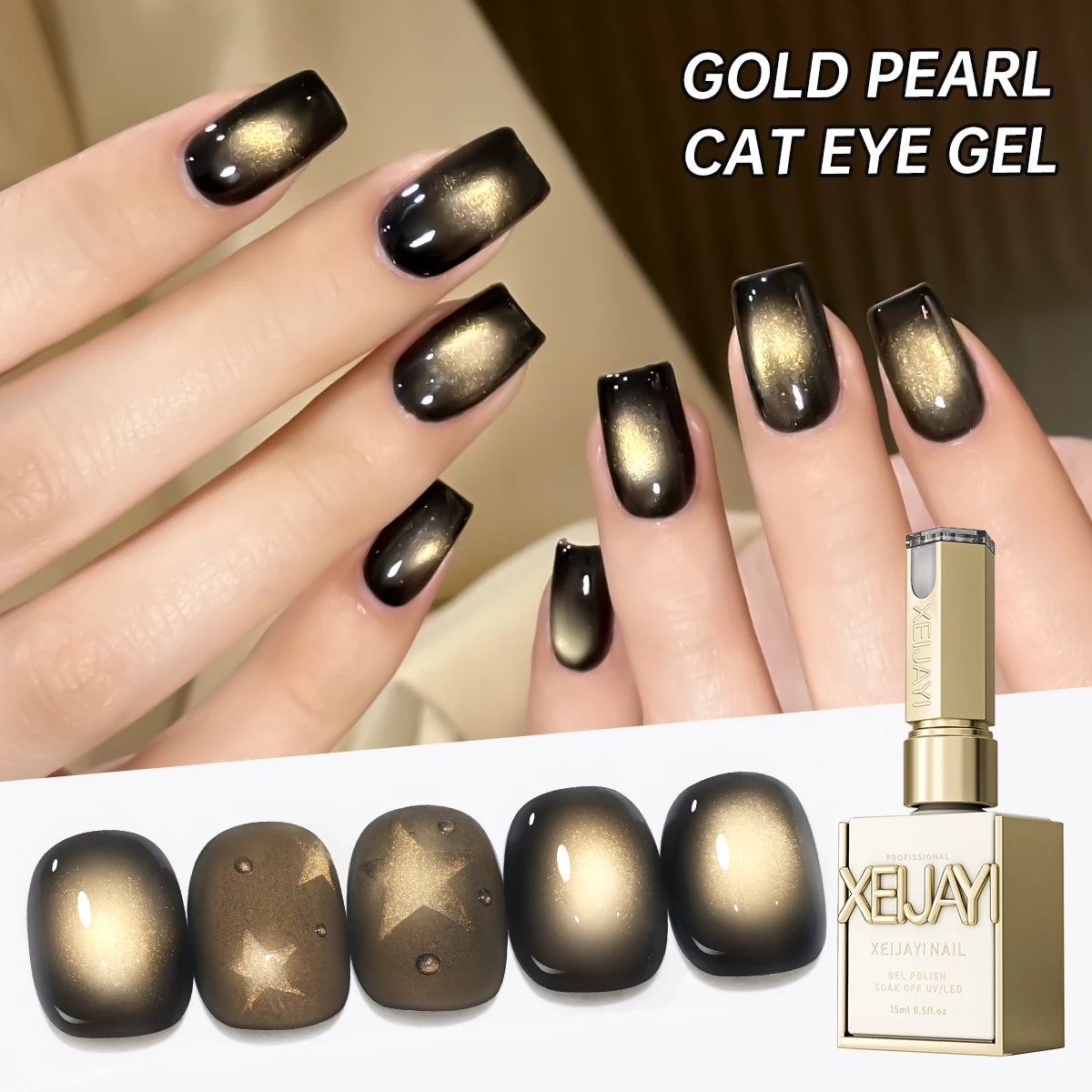 XEIJAYI 15ML Cat Eye Nail Polish Gel Phototherapeutic Gel Soak Off Nail Magnetic Gel Polish Nail Art DlY For Salon At Home