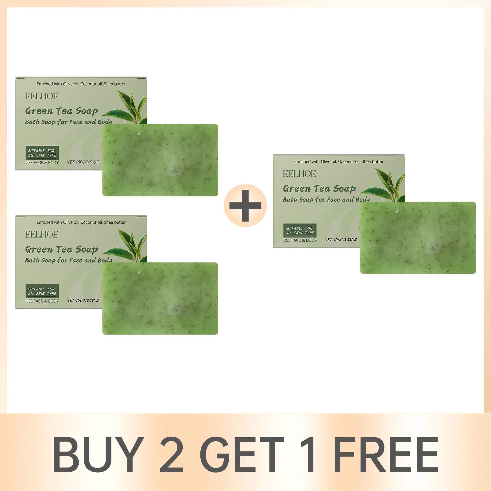 Green Tea Soap Oil Control Reduce Dryness Remove Dead Skin Deep Cleansing Moisturizing Refreshing Anti Acne Smooth Bath Bar Soap