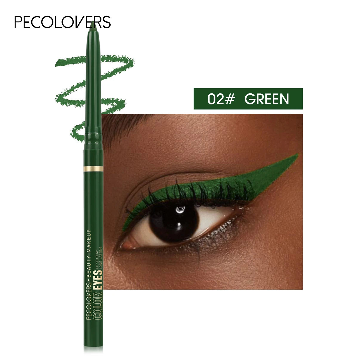 Green Eyeliner Pencil - Waterproof Eye Pen, Long-Lasting For Daily Makeup, Black And Brown, Eye Cosmetic