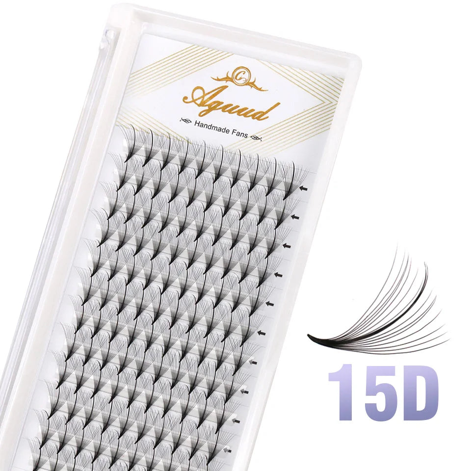 AGUUD Wispy Premade Fans Lash Extension 3D 5D 7D 9D Pointy Base Russian Volume Lash Extension Promade Spike Fans Cluster Eyelash