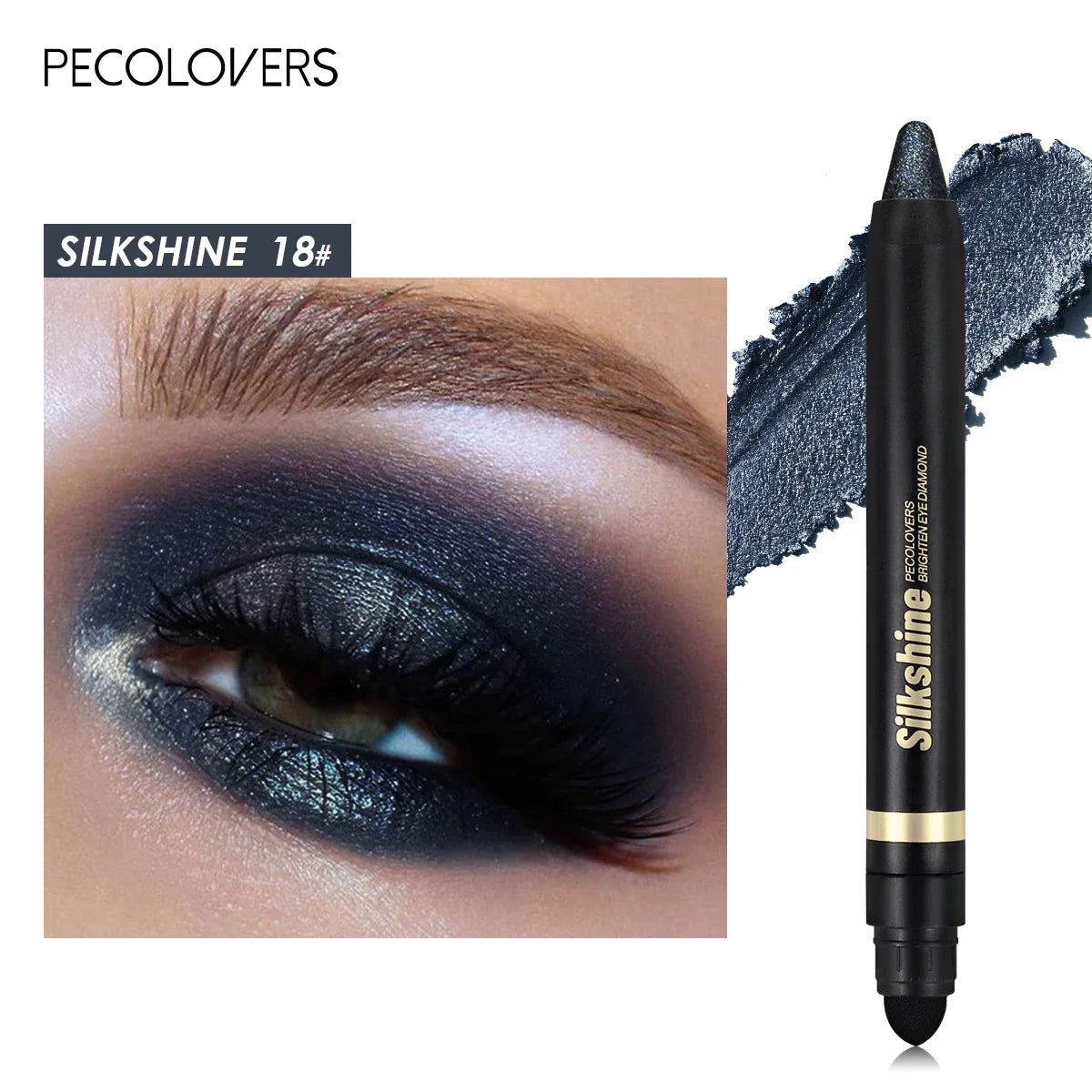 Colorful Shimmer Eyeshadow Stick Double Ended Metallic Pearlescent Highlighter Makeup Pigment Silkworm Eyeshadow Pen