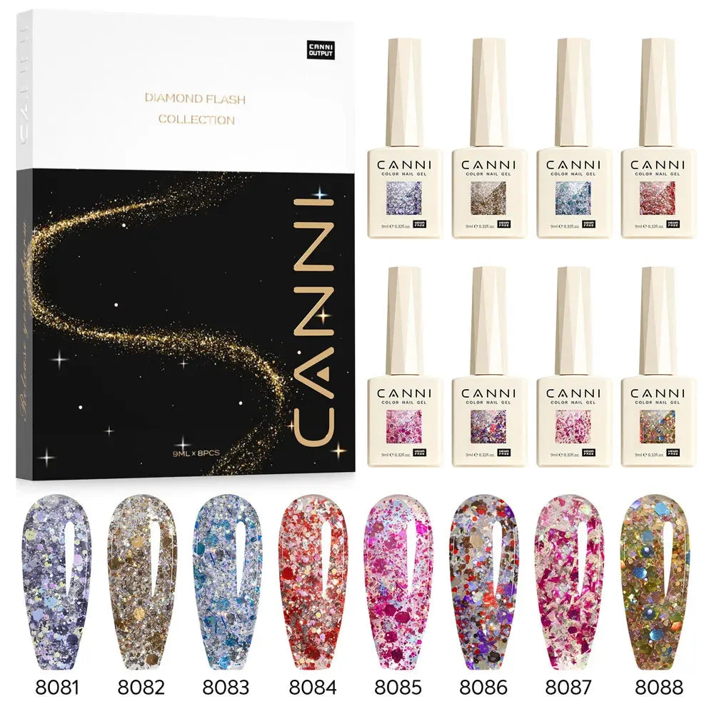 CANNI HEMA FREE TPO FREE 9ml Glitter Silver Cat Magnetic Gel Nail Polish Galaxy Diamond Full Coverage Pigmented Gel for Nail