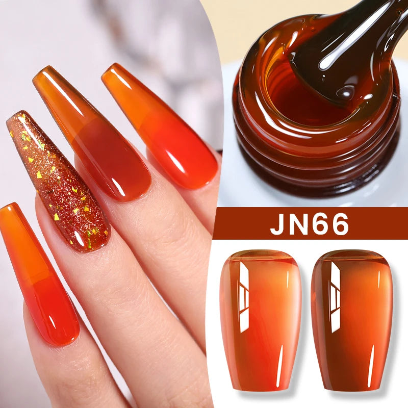 BORN PRETTY 10ml Translucent Color Gel Polish Jelly Nude Autumn Jelly Amber Semi Permanent UV Gel Nail Art Soak Off Gel Varnish