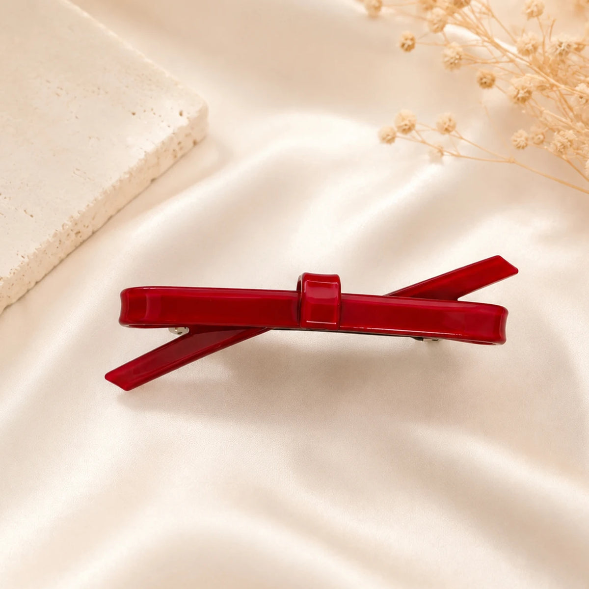 Acetate Bow Hair Barrette for Women Korean French Spring Clip Colorful Non Slip Hairpin Elegant Retro Hair Accessories for Girls