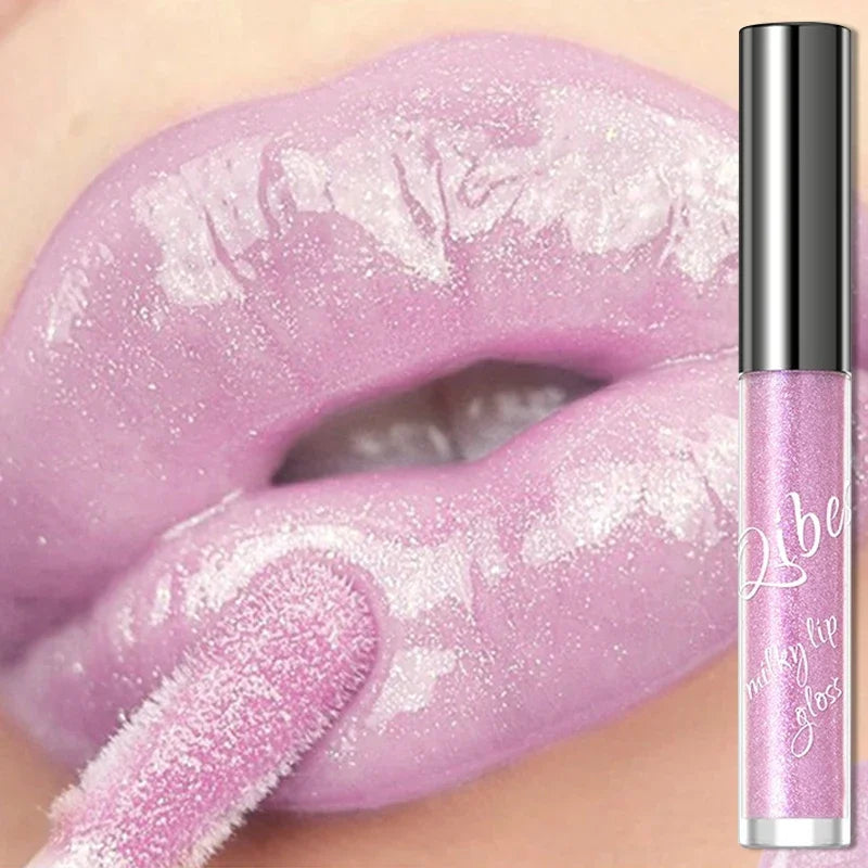 Water Light Mirror Glitter Lip Gloss Long Lasting Moisturizing Pearlescent Fine Sparkling Jelly Lip Tint Lips Makeup Cosmetics