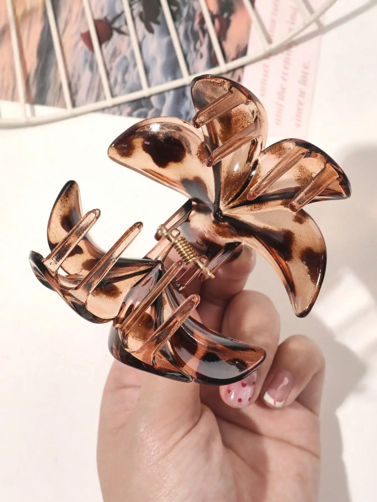 1/3Pcs Bohemian Leopard Flower Hair Claw Clips for Women Girls Autumn Winter Fashion Ponytail Hairpins Barrette Hair Accessories
