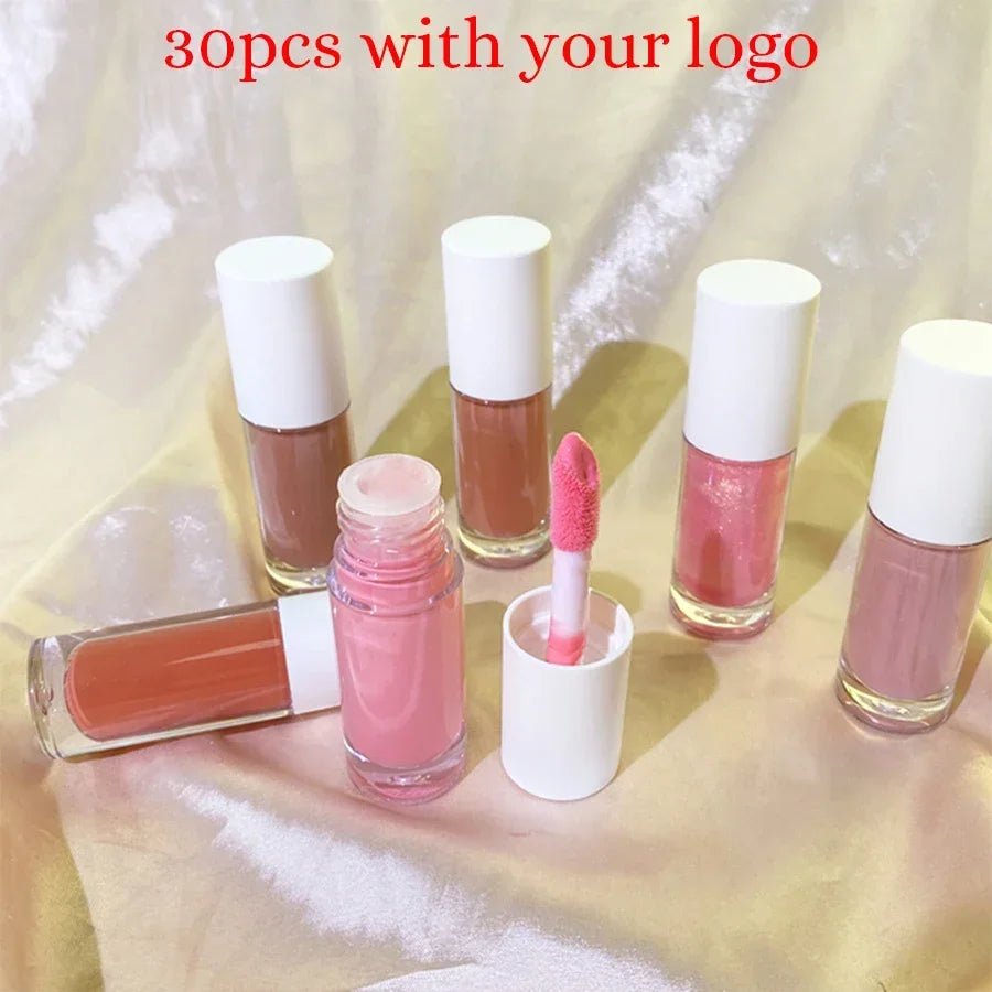 Private Label Lipgloss Plumper Custom Bulk 27 Colors Cute Chunky Pier Tube Moisturizer 7ml Moisturizing Non-fading Glossy Glaze