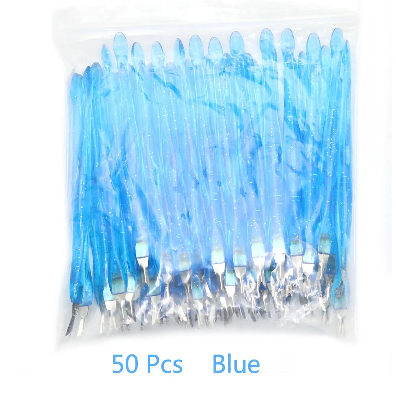 50/100 Pcs/Bag Scrape Dead Skin Push Fork Pedicure Nails Tools Cuticle Remover  V-shaped Sharp Trim Barbs and Exfoliate Manicure