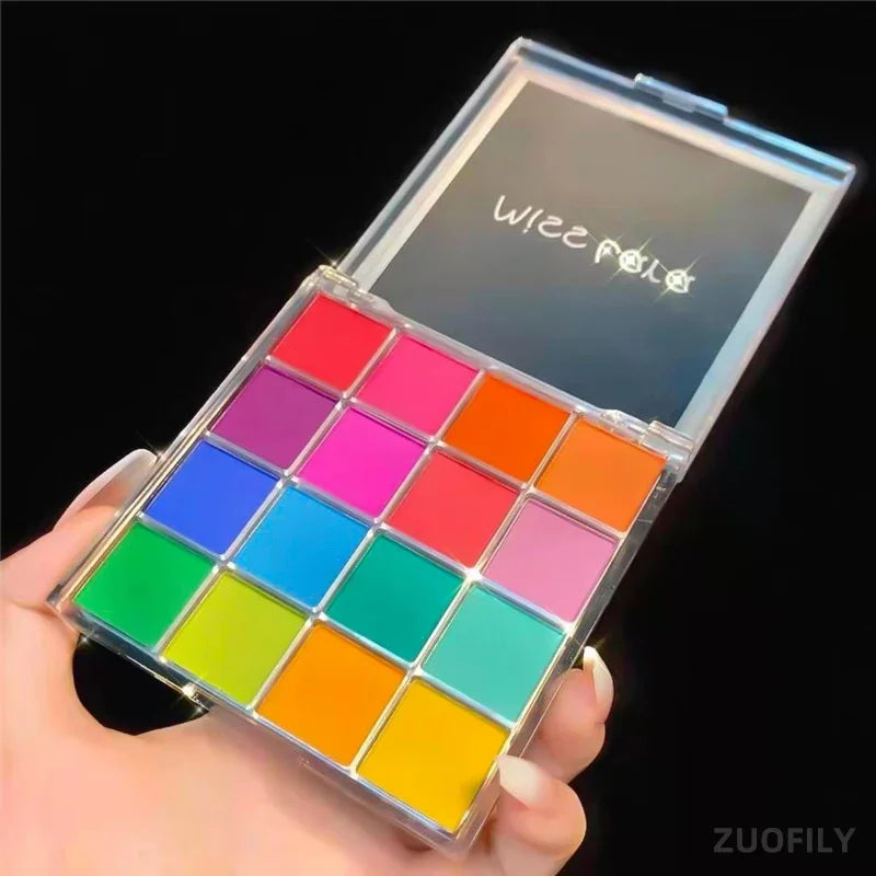 16-Grid Christmas Color Eye Shadow Palette Artist Shimmer Glitter Matte Colorful Long-lasting High Saturation Eyeshadow Cosmetic