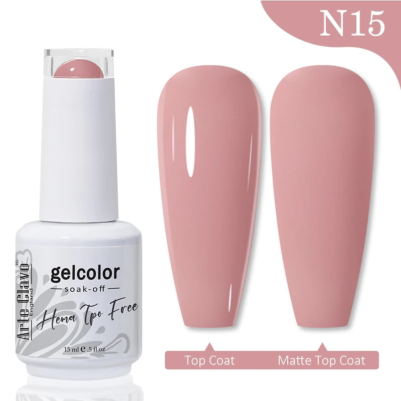 Arte Clavo 15ML Red Brown Color Gel Nail Polish Autumn Winter Nail Art Gel Nail Supplies Semi Permanent Soak Off UV Gel Varnish