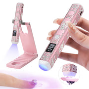 5-in-1 Cute Rabbit UV Nail Lamp Stand, Rechargeable LED Light with 3 Timer Modes, Foldable Stand for Cat Eye & Rhinestone Nails