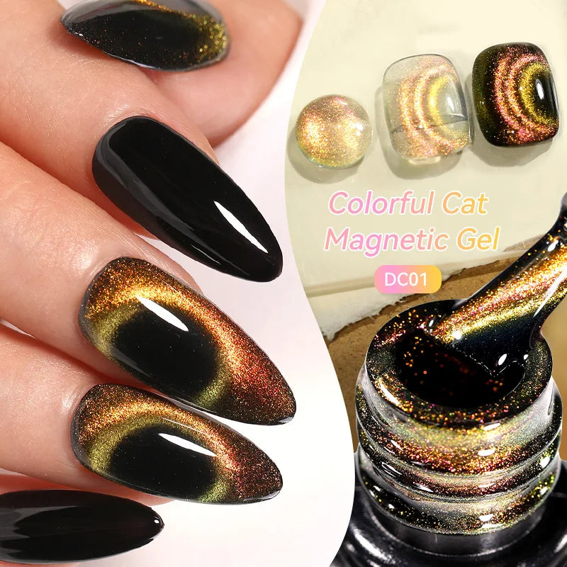 LILYCUTE 7ml Colorful Cat Magnetic Nail Gel Polish Chameleon 9D Glitter Soak Off UV LED Eye Gel Nail Art Varnish