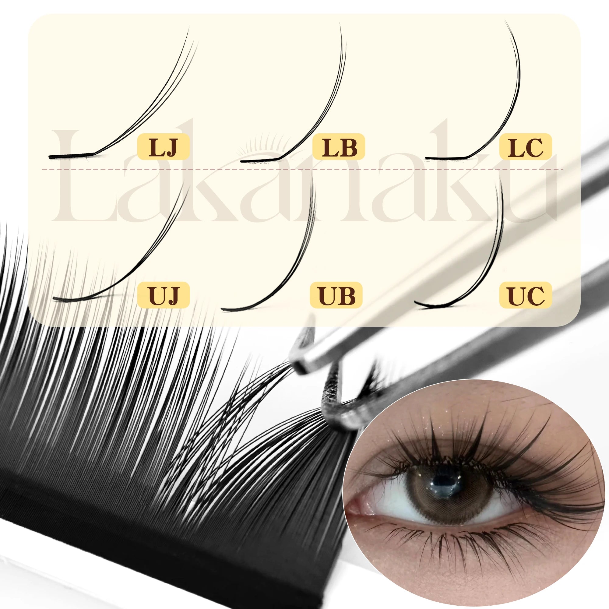 Abonnie UJ UB UC Camellia Lashes Pre-Bundled Eyelashes LJ LB LC Automatic Fanning Eyelash Extensions Comic Lashes Manhua