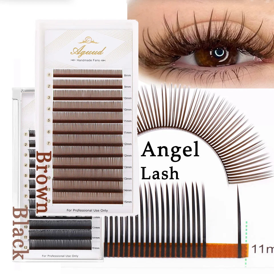 Angel Lashes 5D Flower Wet Lash Extensions Chocolate Brown Easy Fans Volume Flora Eyelash Manga Wispy Spike Premade Fans Lashes
