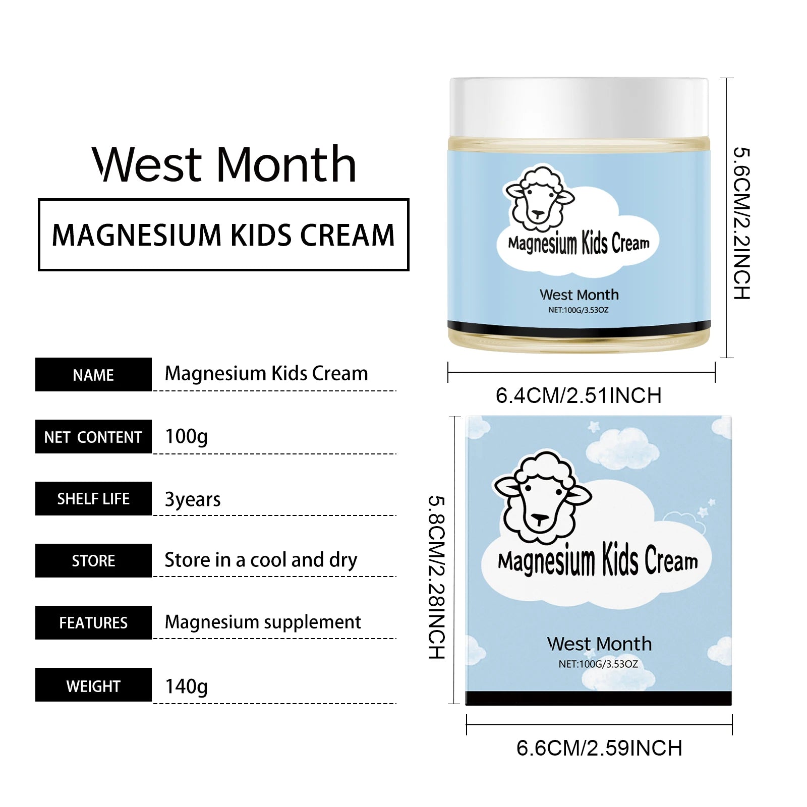 WEST MONTH Kids Sleep Skin Cream Strengthen Barrier Protection Promote Sleep Quality Prevent Winter Dryness