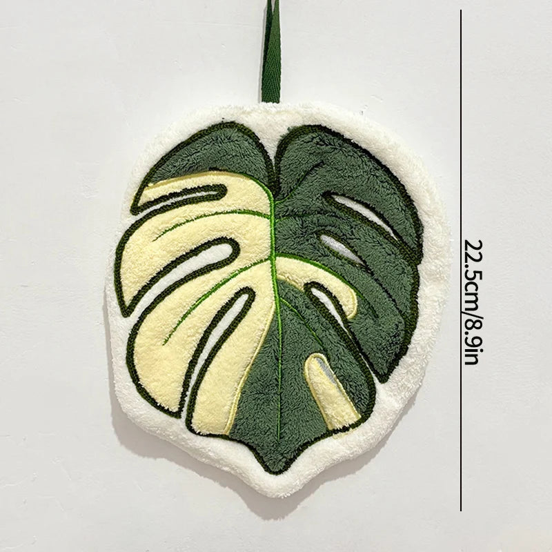 Leaf Hand Towel Bathroom Accessories Absorbent Kitchen Towel Soft Towel Hanging Towels Handkerchief Towels Home Wash Hand Towels