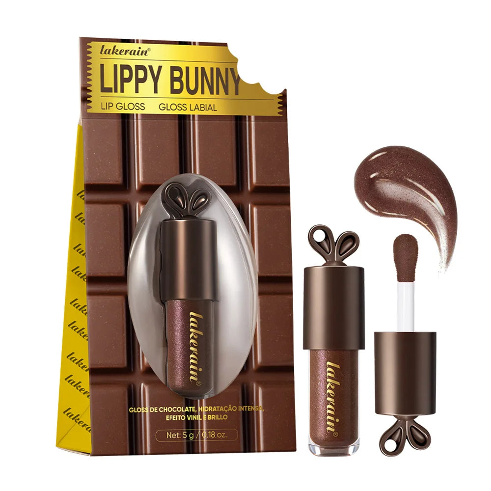 Long lasting Moisturizing Lip Gloss with Bunny Keychain Lip Stain LIPPY BUNNY Plump Lips Chocolate Glow Cosmetics Makeup