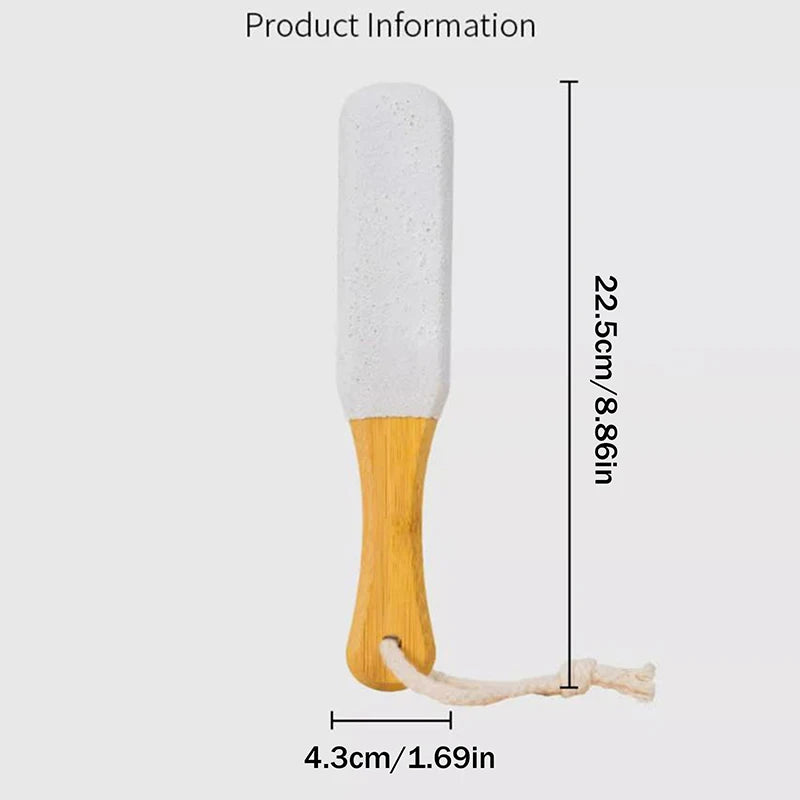 Foot Scrubb Bamboo Handle Foot File360° Natural Pumice Stone Exfoliator Professional Pedicure Tool For Callus Removal Dead Skin