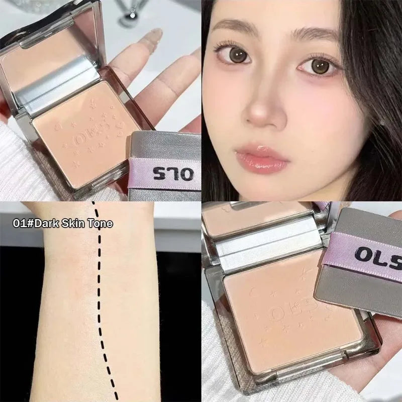 White Block Powder Soft Focus Oil Control Setting Matte Pressed Powder Natural Concealer Loose Powder for Face Contouring Makeup