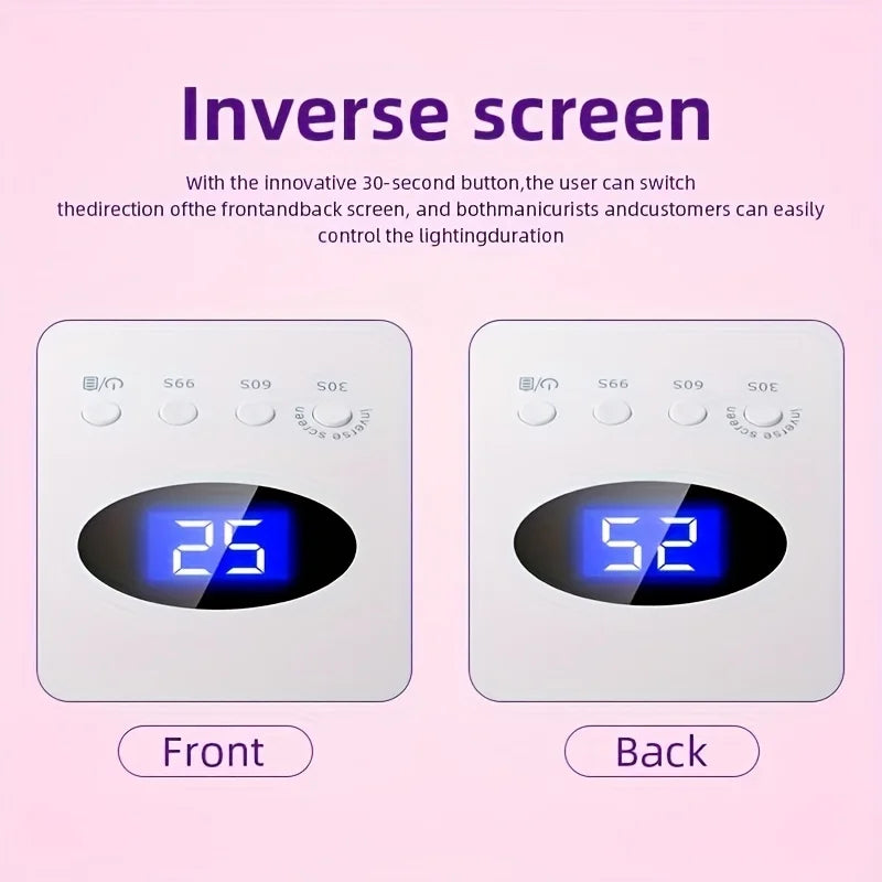 54W Cordless UV LED Nail Lamp with 30 Beads Rechargeable Professional Nail Dryer with 3 Timer Settings for Home and Salon Use