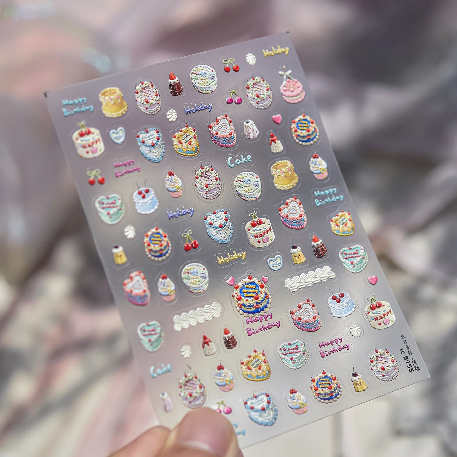 1pcs Japanese Cute Graffiti Lines Nail Art Stickers 5D Embossed Butterfly Rabbit Nail Art Accessory Stickers Self Adhesive Decal
