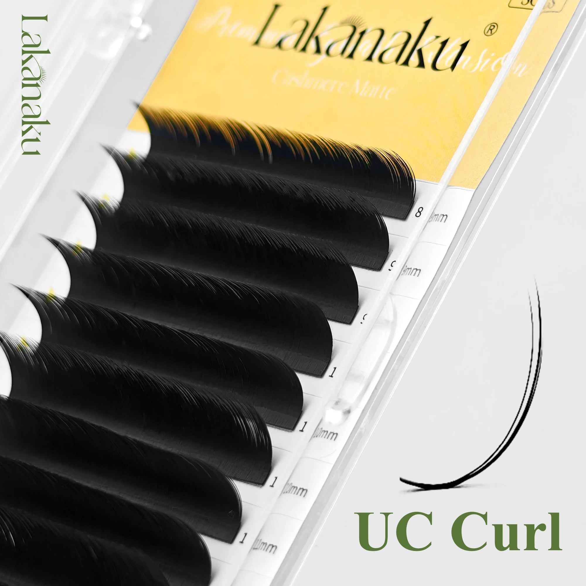 LAKANAKU UB UC UJ Curl Camellia Lashes with Adhesive Eyelash Extensions Russian Volume Fans Fluffy Lashes Premade Fan Lashes