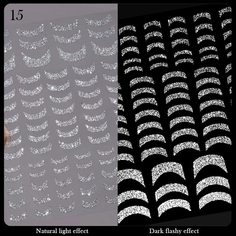 3D Nail Stickers Bronzing Gold Silver Lines Stripe Geometric Design Flowers Gradient Adhesive Slider Papers Nail Art Accessories