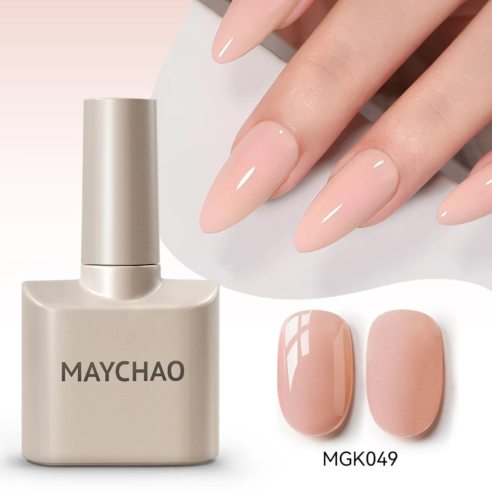 MAYCHAO Cherry Red Gel Nail Polish 12ml Glossy Semi Permanent Soak Off UV LED Frosted Gel Nails Base Painting Varnish