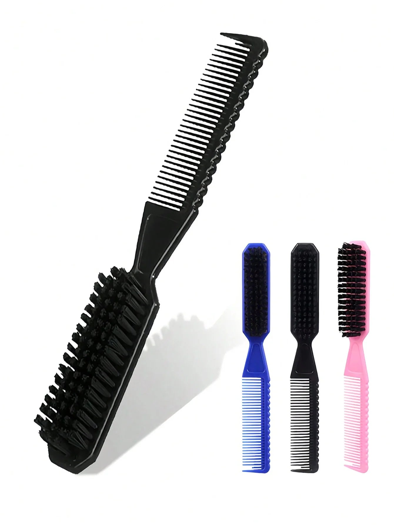 2-In-1 Double-Sided Brush Set, Suitable For Children, Includes Hair Brush And Fine Comb, Ideal For Styling Baby Hair At Home