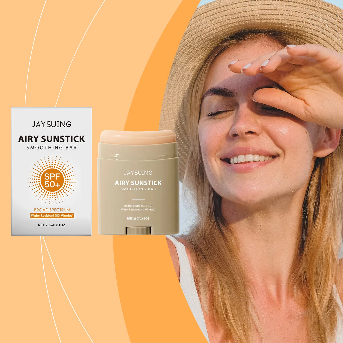 Face Cream Stick Moisturizing Facial Body Sunscreen Matte Sun Stick SPF 50+ UV Protective Cream Refreshing Hydrating Waterproof