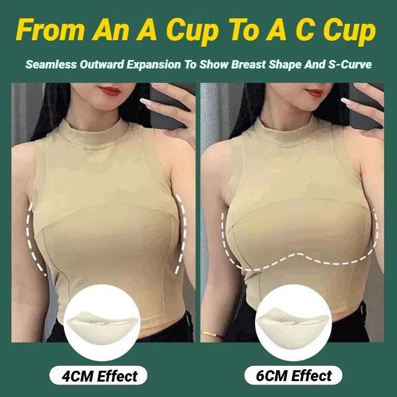 CHUANGERM Thick Invisible Bra Pads Inserts Women Underwear Breast Lift Breathable Sponge Padded Pad Lining Swimsuit Insert